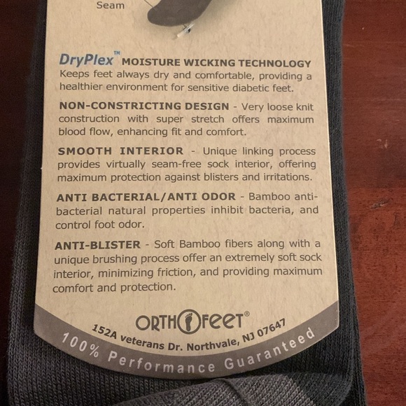 OrthoFeet biosoft diabetic dress/casual sock size XL 12-15 - Picture 7 of 8